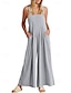 billige formelle jumpsuits-dame normal dungarees jumpsuit streetwear ensfarvet ærmeløs u-hals lomme gade daglig normal pasform sort gul lysegrøn sommer