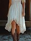 baratos Vestidos Estilo Boho-Mulheres Minivestido Vestido de decote Vestido Boho Vestido ocidental Moda Clássico Moderno Ao ar livre Férias Feriado Normal Tecido Sem Manga Com Alças Finas Branco Verão