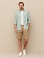 abordables Chemises élite-Homme Chemise en lin Chemise boutonnée Chemise Décontractée Couleur Unie Formel Occasionnel Blanche Vert Claire Rouge Marine foncé manche longue Col Rabattu Été Hiver Vêtement Tenue Pur