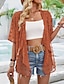 preiswerte Damen Einfache Oberteile-Damen Hemd Bluse Einfach Lässig Kurzarm V Ausschnitt Normale Oberteile Täglich Ausgehen Asymmetrischer Saum Schwarz Weiß Braun Sommer