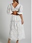 abordables Robes de cocktail-Robes A-Ligne Jaune Beurre Robe en Dentelle Brodée Mariage Invité de Mariage Longueur Maxi Manches Mi-Longues Col V Dentelle Sans Dos