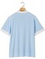 baratos Polo Clássico Masculino-Homens Camisa de golfe Polos Piquê Casual Trabalho Lapela gola pólo com nervuras Manga Curta Básico Moderno Bloco de cor Patchwork Bolsos Primavera Verão Normal Azul Claro Camisa de golfe