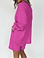 economico Set in cotone e lino-Per donna Moda Streetwear Set di biancheria in cotone Set da due pezzi Set di Pantaloncini Manica Lunga Colletto a Camicia Semplice Abbigliamento quotidiano Data Rosa Blu Estate Vestibilità regolare