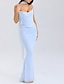 preiswerte Hochzeiten &amp; Feste-Meerjungfrau  Trompete Quinceanera Kleider Elegantes Kleid Hochzeit Hochzeitsgast Bodenlänge Ärmellos Strapless Polyester Rückenfrei mit Rüsche