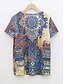 preiswerte Boho-T-Shirt-Damen T Shirt Sommeroberteile Grafik Geometrisch Klassisch Lässig Kurzarm V Ausschnitt Crop Tops Täglich Wochenende Druck Regenbogen Sommer Frühling Herbst