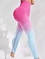 preiswerte Yoga Leggings &amp; Strumpfhosen-Damen Yogahose Yoga-Leggings Elastischer Bund Bauchkontrolle Po-Lifting Yoga Fitnesstraining Pilates Hosen Farbverläufe Rosa Purpur Grün Herbst Sport Sportkleidung Dehnbar Schlank