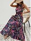 abordables Vestidos Boho-Mujer Vestido maxi Vestido de una línea Vestido con hombros descubiertos Vacaciones Casual Boho Exterior Noche Ajuste regular Graphic Cachemir Sin Mangas Cuello halter Azul Piscina Morado Marrón