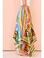 billige Grafiske nederdele-Dame Skjørte Afslappet Boheme Maxi Alm. taljede Nederdele Blomstret Trykt mønster Assymetrisk søm Mikroelastisk Gade I-byen-tøj Grøn Sommer Polyester