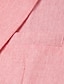 preiswerte Leinenblazer-Herren Leinenblazer Sport Jacke Notch-Kragen Mode Lässig Einfarbig Leinenblazer Rosa Himmelblau Salbei Standard Passform Einreihig Ein-Knopf