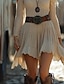voordelige Boho-jurken-Dames Mini-jurk Boho-jurk Westerse kleding Klassiek Modern Buiten Vakantie Dagelijks Normale pasvorm Effen Lange mouw Spaghettibandjes Abrikoos Zomer