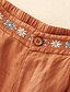 cheap Cotton Linen Shorts-Women&#039;s Cotton Linen Shorts Shorts Slacks Casual Short Natural Flower Pocket Printing Comfy Comfortable Street Going out Sapphire Blue Dark Navy Purple Orange Summer Regular Fit