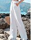 preiswerte Schlichte Hose aus Baumwollleinen-Damen Weit geschnittene Baggy-Hosen Einfarbig Mode Basic Voll Länge Hohe Taille Schlicht Tasche Komfort Outdoor Mikrofaser Urlaub Street Alltag Dunkelgrün Schwarz Weiß Sommer Frühling Normale Passform