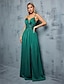 billige Ballkjoler-A-linje Quinceanera Kjoler Elegant Kjole Bryllup Bryllupsgjester Gulvlengde Ermeløs Spaghetti Stropper Polyester Uten Rygg med Paljetter