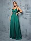 billige Ballkjoler-A-linje Quinceanera Kjoler Elegant Kjole Bryllup Bryllupsgjester Gulvlengde Ermeløs Spaghetti Stropper Polyester Uten Rygg med Paljetter