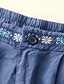 cheap Cotton Linen Shorts-Women&#039;s Cotton Linen Shorts Shorts Slacks Casual Short Natural Flower Pocket Printing Comfy Comfortable Street Going out Sapphire Blue Dark Navy Purple Orange Summer Regular Fit