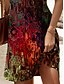 abordables Arte &amp; Diseño Vestidos-Mujer Mini vestido Vestido de verano Vestido de cambio Vestido con hombros descubiertos Vacaciones Casual Exterior Noche Playa Ajuste regular Ombre Graphic Geométrico Sin Mangas Escote en Pico Rojo