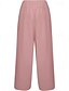 abordables Pantalon uni en coton et lin-Femmes Pantalon en coton et lin Pantalon palazzo Mode Streetwear Confort Longueur complète Taille Moyenne Uni Taille Élastique Confortable Extérieur Rue Tenue quotidienne Sortir Abricot Noir Blanche