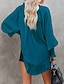 voordelige Dames eenvoudige tops-Dames Overhemd Blouse Effen Gestreept Casual Lange mouw Overhemdkraag Normale tops Feestdagen Uitgaan Knop Wit blauw Hemelsblauw Oranje Beige Zomer