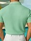 billiga Herrars klassiska polo-Herr Strukturerad Golftröja Ledigt Företag Klassisk Kortärmad Mode Modern Ensfärgat Hawaii Knappar Sommar Vår Normal Grön Strukturerad