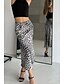 economico Gonne grafiche-Per donna Gonna Casual Maxi Vita media Gonne Leopardo Stampato Micro-elastico Vacanza Streetwear Bianco Marrone Beige Estate Seta come il raso