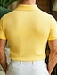 preiswerte Herren Klassisches Polo-Herren Waffel-Poloshirts Textur Lässig Ferien Revers Gerippter Polokragen Kurzarm Mode Basic Einfach Knöpfe Weich Sommer Frühling Normale Passform Weiß Gelb Burgunderrot Grün Khaki Hellgrau