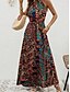 abordables Vestidos Boho-Mujer Vestido maxi Vestido de una línea Vestido con hombros descubiertos Vacaciones Casual Boho Exterior Noche Ajuste regular Graphic Cachemir Sin Mangas Cuello halter Azul Piscina Morado Marrón