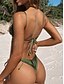 abordables Ensemble de bikinis-Maillots de bain pour femmes Bikini 2 pièces Maillot de bain thong Dos nu Slim Mode de vacances Couleur unie Col en V Sans manches Maillots de bain
