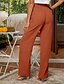 baratos Calça de linho de algodão simples-Mulheres Calças de linho de algodão Calças Roupa de rua Casual Comprimento total Natural Tecido Cintura elástica Confortável Casual / Diário Final de semana Cinzento Azul Marinho Preto Verde Tropa