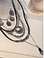 billiga Kvinnors halsband-silverbohemiskt lagerhalsband med svarta och silverkedjor, cirkulära och geometriska hängen, perfekt för vardags- och kvällskläder, perfekt för sommar- och festivaltillbehör