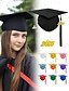 billige Damehatte-klasse af 2025 afgangshue med kvast og årstal charme – unisex mat finish mortarboard hat til high school og college ceremoni, flere farver