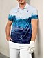 abordables Hauts-Homme T-shirt POLO Bleu Manche Courte Top Tenue de golf Vêtements Tenues Porter des vêtements