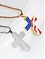 billige Tilbehør-USA 250-årsjubileum Menns Amerikansk Flag Cross Vedheng Halssmykke – Gull  Sølv Tone med USA Flag Design Stilig og Trendy Uformell  Uttrykkelig Bruk