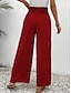 abordables jambe large et taille haute-Pantalons Baggy en Coton Lin Femme Chino à Jambes Larges Vacances Mode Streetwear Longueur Complète Taille Haute Géométrique Poche Ceinture Élastique Confort Doux Agréable Micro-élastique Extérieur