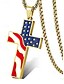 billige Tilbehør-USA 250-årsjubileum Menns Amerikansk Flag Cross Vedheng Halssmykke – Gull  Sølv Tone med USA Flag Design Stilig og Trendy Uformell  Uttrykkelig Bruk