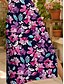 abordables Robes fleuries-Femmes Robe maxi Robe Décontractée Robe d&#039;Été Robe trapèze Vacances Occasionnel Plage Coupe régulière Fleuri Graphique Manche Courte Col en V Jaune Violet Vert Été Printemps