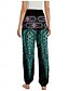 billiga Grafisk linnebyxa i bomull-Dam Linneinspirerade byxor Brett skaft Byxor Etnisk Stil Ledigt Boho Fullängd Hög midja Blommig Grafisk Paisley Ficka Elastisk midja Tryck Mateial som andas Mjuk Microelastisk Utomhus Yoga Mörklila
