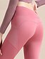 billige Yoga Leggings &amp; Tights-Dame Yogabukser Yoga Leggings med telefonlomme Rumpeløft Midjekontroll Høy Midje Pilates Treningsøkt Trene Strømpebukse Helfarge Svart Rosa Rød Spandex Høst sport Sportsklær Elastisk Mager