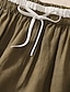 abordables Short en lin et coton-Femmes Short en coton et lin Shorts Slacks Occasionnel Longueur Genou Naturel Uni Avec Poches Conception à cordon élastique Confortable Extérieur Extérieur Rue Abricot Noir Jaune Vert Été Coupe