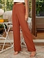 baratos Calça de linho de algodão simples-Mulheres Calças de linho de algodão Calças Roupa de rua Casual Comprimento total Natural Tecido Cintura elástica Confortável Casual / Diário Final de semana Cinzento Azul Marinho Preto Verde Tropa