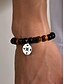 cheap Men's Jewelry-Men's Tiger Eye and Black Matte Beaded Bracelet with Compass Charm – Natural Stone Stretch Bracelet for Travel, Adventure, Birthday or Graduation Gift