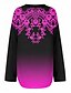 preiswerte Damen Boho Tops-Damen Boho Bluse Ombre Grafik Geometrisch Elegant Täglich Langarm V-Ausschnitt Reguläre Tops Tägliche Druck Weiß Rot Blau Lila Sommer Frühling