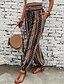 ieftine picior lat și talie înaltă-Pentru femei Jogger Pantaloni Vacanță Boho Lungime totală Talie medie Geometică Talie elastică Respirabil Comfortabil Micro-elastic Stradă Purtare Zilnică Ieșire Maro Închis Alb Rosu Verde Închis Vară