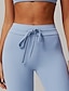 abordables Leggings et collants de yoga-Pantalon de yoga Leggings de yoga Femmes Contrôle du ventre Lifting des fesses Cordon de serrage A côtes Yoga Entraînement en salle Pilates Collants Taille haute Spandex Automne Des sports Tenues de
