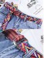 abordables Ceintures pour hommes-Ceinture à motifs géométriques tendance pour hommes et femmes - Ceinture en tissu coloré avec boucle réglable - Ceinture bohème élégante pour une tenue décontractée et festive