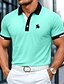 preiswerte Klassisches Poloshirt für Herren-Herren Baumwoll-Poloshirt Golfshirt Lässig Gerippter Polokragen Kurzarm Mode Basic Einfarbig Sportlich Logo Sommer Ganzjahres Schmale Passform Dunkelrot Schwarz Weiß Blau Leicht Grün