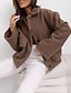 preiswerte Freizeitjacken-Damen Mantel Blazer Warm Bequem Knöpfe Elegant Mode Outdoor Einfach Ausgehen Alltagstauglich Wochenende Einreihig Regulär Revers Normale Passform Langarm Oberbekleidung Schwarz Aprikose Kaffee