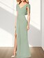 economico Abiti da sposa-Abiti da invitata di matrimonio in A-Line abito elegante invitata di matrimonio lunghezza fino al pavimento senza maniche scollo a V in chiffon retro a cowl con pieghe fessura