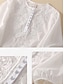 abordables Chemises-Femmes Chemise Fleuri Basique Occasionnel Demi Manches Col ras du cou Hauts Réguliers Quotidien Froncé Broderie Boutons Blanche Jaune Bleu Kaki Été
