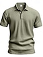 baratos Polo Clássico Masculino-Homens Pólo Camisa de golfe O negócio Casual Clássico Manga Curta Moda Côr Sólida Botões Bolsos Verão Primavera Normal Preto Branco Azul Marinha Verde cáqui Azul Claro Pólo