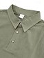baratos Polo Clássico Masculino-Homens Pólo Camisa de golfe O negócio Casual Clássico Manga Curta Moda Côr Sólida Botões Bolsos Verão Primavera Normal Preto Branco Azul Marinha Verde cáqui Azul Claro Pólo